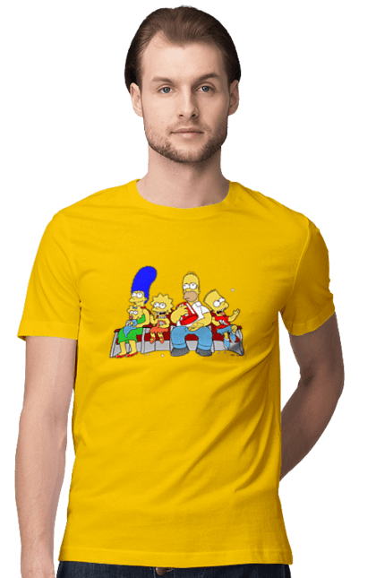 Футболка чоловіча з принтом "Сімпсони". Барт, гомер, мардж, меггі, мультфільм, серіал, симпсони. AndreA
