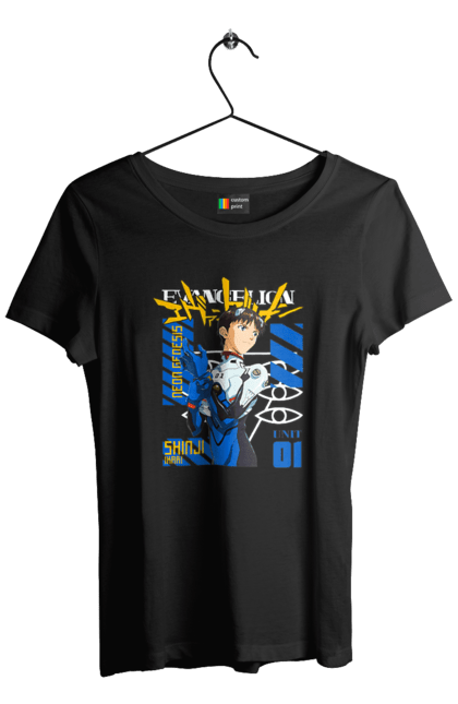 Футболка жіноча з принтом "Evangelion". Аніме, єва, євангеліон, манга, нерв. Funkotee