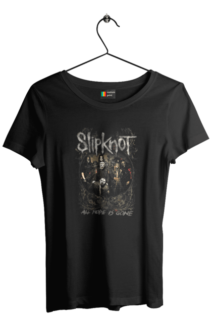 Футболка жіноча з принтом "Slipknot". Slipknot, група, музика, ню-метал, спід метал, хард рок, хеві метал. CustomPrint.market
