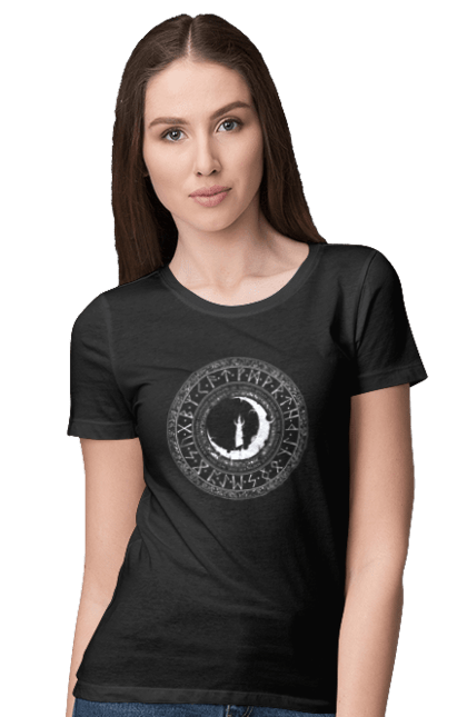 Футболка жіноча з принтом "Руни". Вікінги, древні руни, оберіг, руни. CustomPrint.market