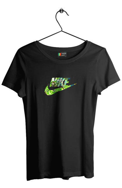 Футболка жіноча з принтом "Nike (Rick end Morty)". Air max, just do it, new, nike, rick end morty. CustomPrint.market
