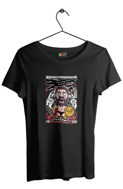 Футболка жіноча з принтом "Leonidas 300". 300, леонід, леонід 300, спарта. Funkotee