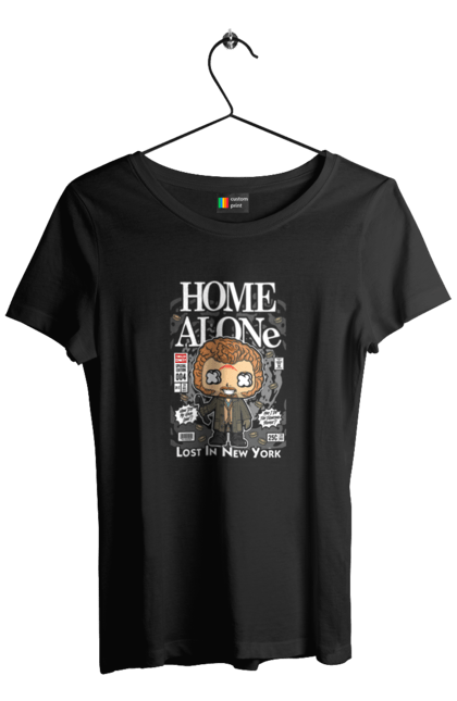 Футболка жіноча з принтом "Marv Home Alone". Marv, додому, марв вдома один, поодинці, різдво, щасливого нового року. Funkotee