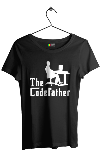 Футболка жіноча з принтом "Батько коду". Айті, айтішник, батько коду, для айтішника, для програміста, подарунок айтішнику, подарунок програмісту, програміст, розробник. KRUTO.  Магазин популярних футболок