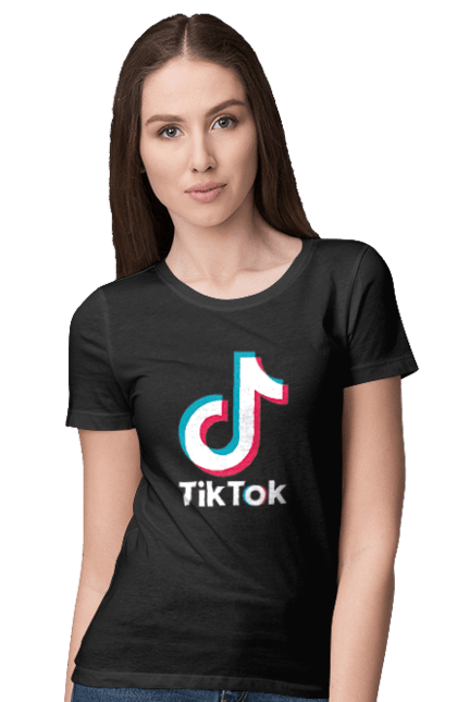 Футболка жіноча з принтом "Тік ток". Бренд, королева, корона, тик ток. CustomPrint.market