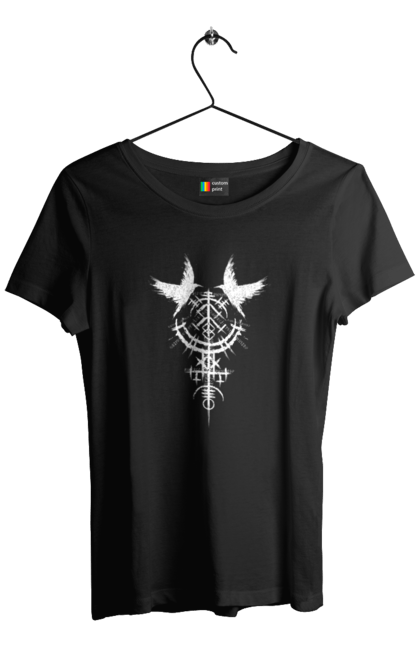 Футболка жіноча з принтом "Руни". Вікінги, древні руни, оберіг, руни. CustomPrint.market