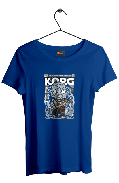 Футболка жіноча з принтом "Korg Ragnarok". Korg, korg ragnarok, дивуватися, евангерс, комікси, простір, рагнарок, тор. Funkotee