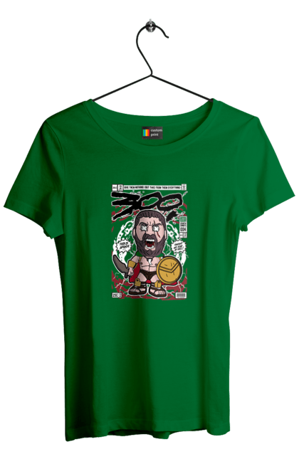 Футболка жіноча з принтом "Leonidas 300". 300, леонід, леонід 300, спарта. Funkotee