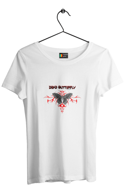 Футболка жіноча з принтом "Dead Butterfly". Грандж, мертвий, метал, метелик, рок, треш. CustomPrint.market