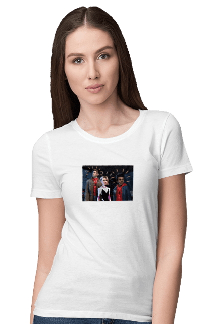 Футболка жіноча з принтом "Людина павук". Avengers, comics, film, marvel, sony, spiderman, superhero. CustomPrint.market