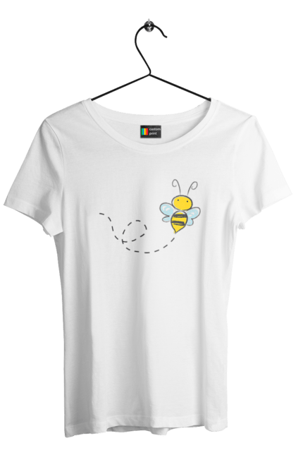 Футболка жіноча з принтом "Бджілка метелик". Бджілка, дитяча, дівчинка, метелик, футболка. CustomPrint.market