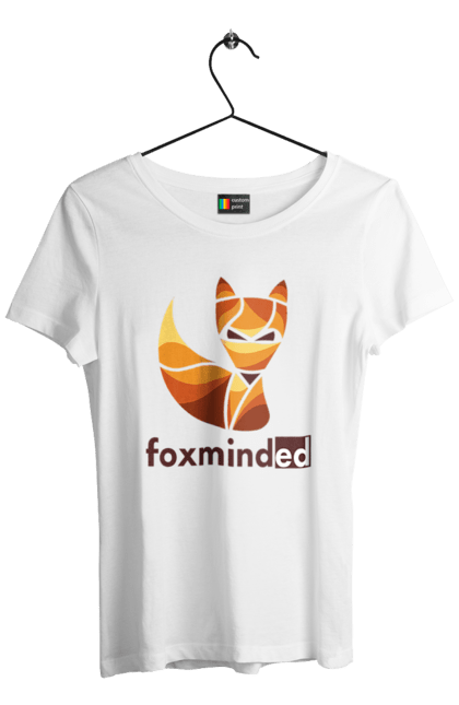 Футболка жіноча з принтом "Logo FoxmindEd". Foxminded, лиса, логотип. Магазин фірмового мерчу компанії FoxmindEd