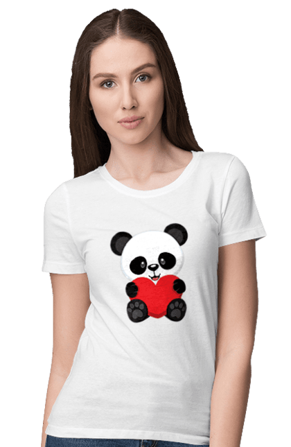 Футболка жіноча з принтом "Панда". Panda, медведь, мишка, панда. ART принт на футболках