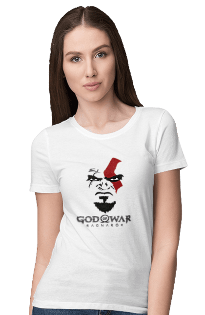Футболка жіноча з принтом "God of War Ragnarok". God, god of war, of war, ragnarok, гад оф вар, рагнарек. ART принт на футболках