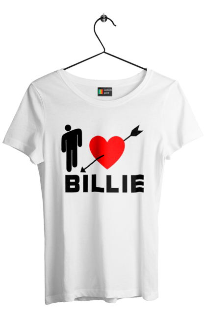 Футболка жіноча з принтом "Біллі Айліш". Біллі айліш, логотип біллі айліш, принт біллі айліш, співачка біллі айліш. futbolka.stylus.ua