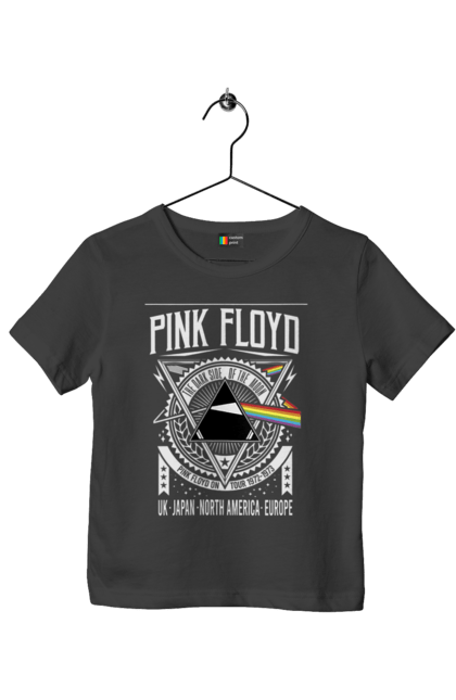 Футболка дитяча з принтом "Pink Floyd". Pink floyd, альбом, музика, пінк флойд, рок, рок група, темний бік місяця. ☾ Baby_Raccoon ♡