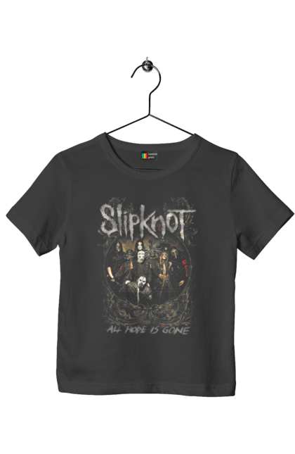Футболка дитяча з принтом "Slipknot". Slipknot, група, музика, ню-метал, спід метал, хард рок, хеві метал. CustomPrint.market