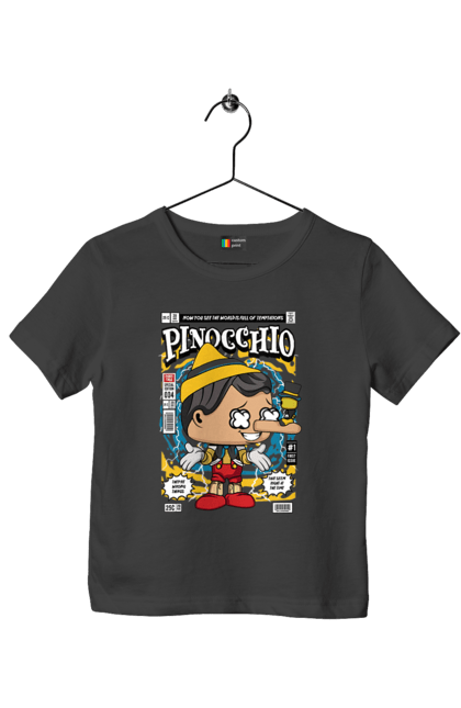 Футболка дитяча з принтом "Pinnochio". Дісней, пінокіо, плівка. Funkotee