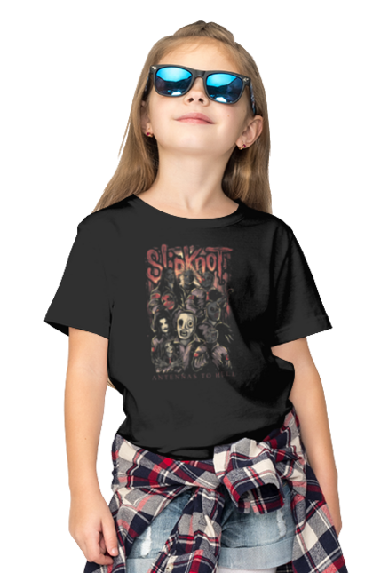 Футболка дитяча з принтом "Slipknot". Slipknot, альтернативний метал, грув метал, музика, ню метал, рок група. ☾ Baby_Raccoon ♡