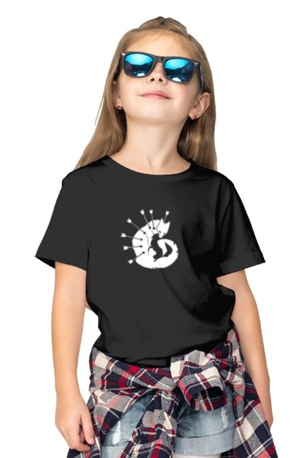 Футболка дитяча з принтом "Лисиця". Звірі, лисиця, стріли, тварини. CustomPrint.market