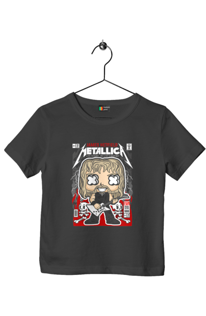 Футболка дитяча з принтом "James Hetfield Metallica". Джеймс, джеймс хетфілд, метал, металіка, музика, рок, хетфілд. Funkotee