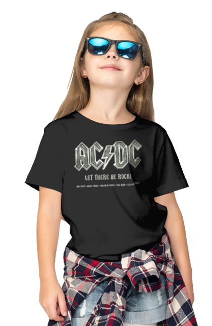 Футболка дитяча з принтом "AC/DC". Ac dc, acdc, blues rock, group, hard rock, music, rock n roll. aslan