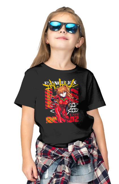 Футболка дитяча з принтом "Evangelion". Аніме, єва, євангеліон, манга, нерв. Funkotee
