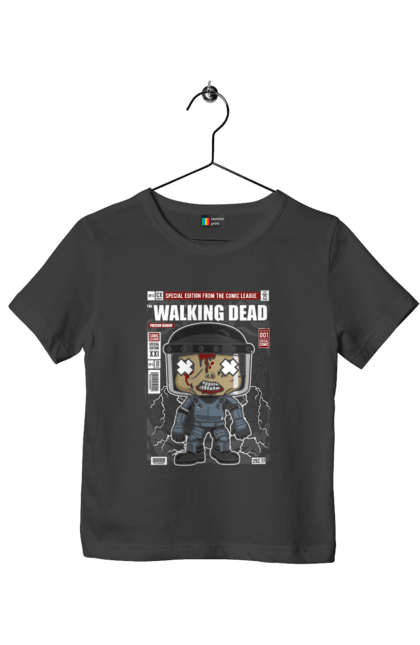Футболка дитяча з принтом "Walking Dead (Prison Guard)". В`язниця, зомбі, мертвий, серіал, сторожовий, тюремний охоронець, ходьба, ходячі мерці. Funkotee