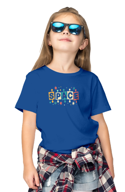 Футболка дитяча з принтом "SPACE". Дизайн, космос, мода, стиль, тенденція. CustomPrint.market