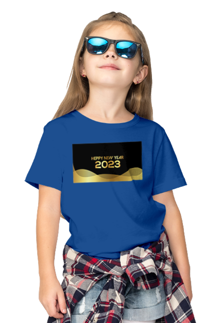 Футболка дитяча з принтом "2023 | НОВИЙ РІК 2023". 2023, 2023 год, год кролика, кролик, на подарок, новий рік 2023, новый год, подарок коллеге, подарокнановыйгод. CustomPrint.market