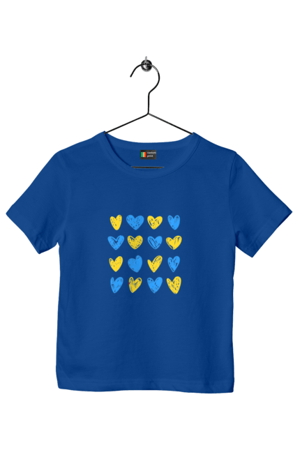 Футболка дитяча з принтом "Серце українця". Pattern, желто синий, патриот, сердце, украинец, флаг. futbolka.stylus.ua