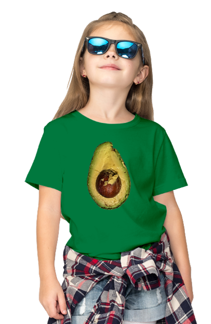 Футболка дитяча з принтом "Спіле авокадо". Авокадо, їжа, овоч, фрукт, ягода. CustomPrint.market