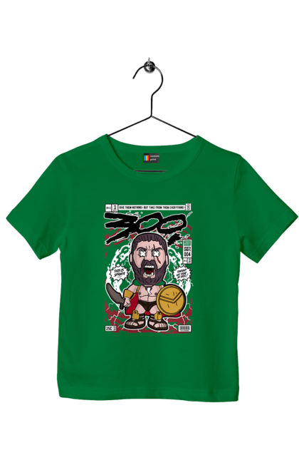 Футболка дитяча з принтом "Leonidas 300". 300, леонід, леонід 300, спарта. Funkotee