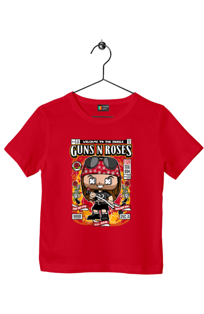 Футболка дитяча з принтом "Axl Rose (Guns N’ Roses)". Guns n` roses, ексл роуз, метал, рок. Funkotee