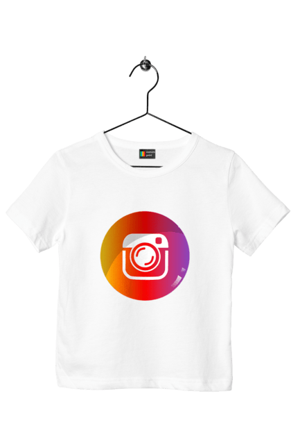 Футболка дитяча з принтом "Instagram". Cool, gram, insta, instagram, orange, popular, red. CustomPrint.market