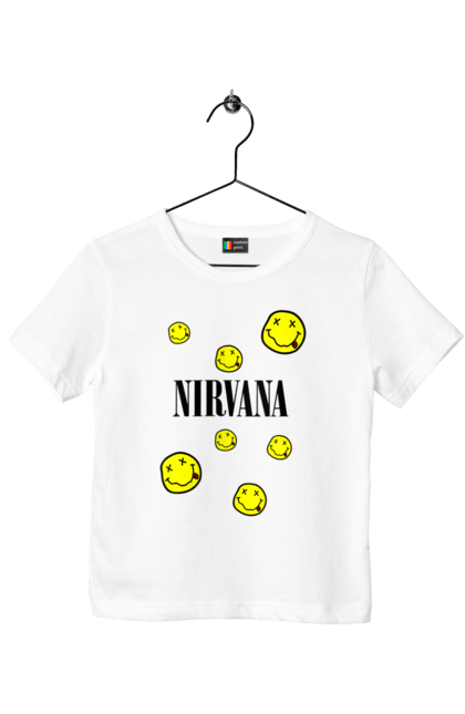 Футболка дитяча з принтом "Нірвана". Nirvana, альтернативний рок, гранж, курт кобейн, нірвана, панк рок, рок група, хард рок. futbolka.stylus.ua