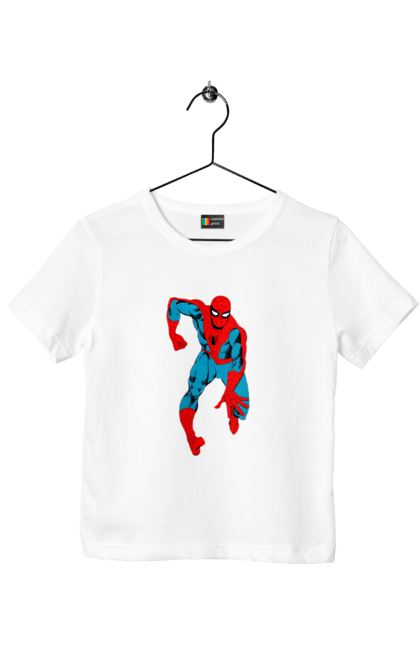 Футболка дитяча з принтом "Людина павук". Avengers, comics, film, marvel, spiderman, superhero. CustomPrint.market