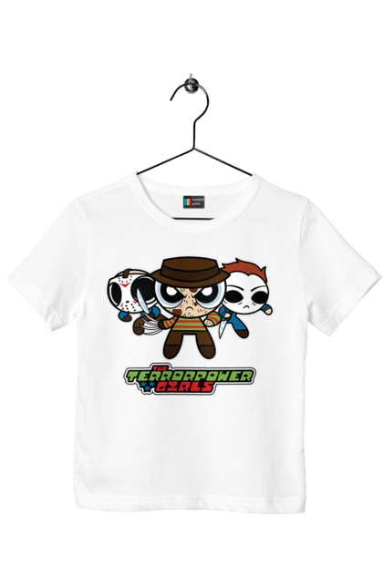 Футболка дитяча з принтом "Суперкрихітки Лиходії". Powerpuff girls, джейсон вурхіз, кошмар на вулиці в язів, лиходій, майкл маєрс, п ятниця 13, суперкрихітки, фредді крюгер, хелловін. futbolka.stylus.ua