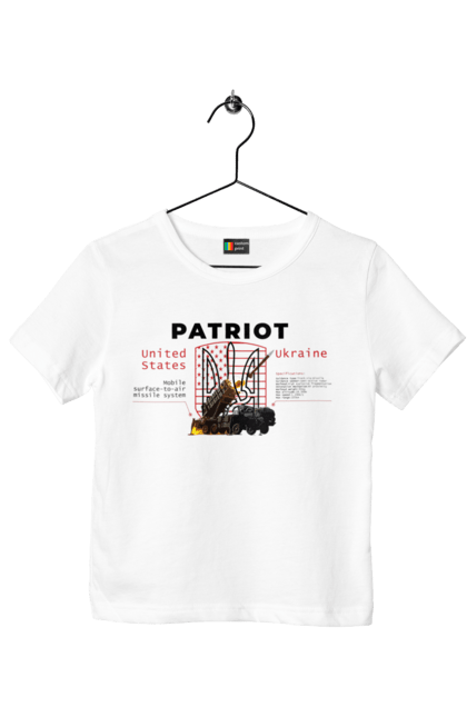 Футболка дитяча з принтом "Patriot". Caesar, himars, patriot, залужний, зброя. CustomPrint.market