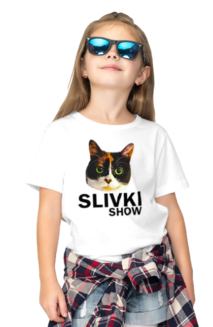 Футболка дитяча з принтом "Сливки Шоу.Кіт кукі". Show, slivki, slivkishow, кот куки, сливки шоу. CustomPrint.market