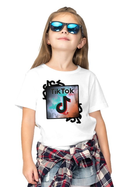 Футболка дитяча з принтом "Тік Ток". Tik tok, тик ток, тик ток логотип, тикток, тік ток, тікток. CustomPrint.market