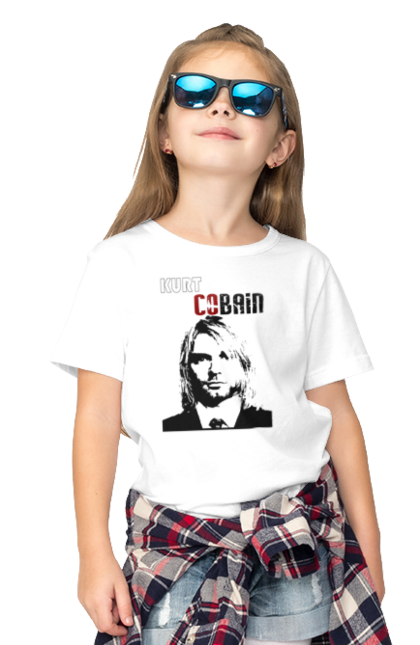 Футболка дитяча з принтом "Курт Кобейн". Cobain, kurt, kurt cobain, nirvana, гурт, кобейн, курт, курт кобейн, музика, нірвана, рок. futbolka.stylus.ua