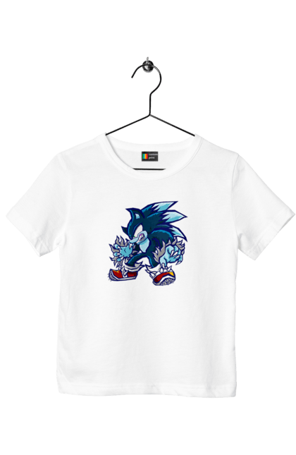 Футболка дитяча з принтом "Соник (4)". Game, sega, shadow, shadow the hedgehog, sonic, sonic the hedgehog, sonic x, ежик, игра, монетки, сега, соник, шедов. CustomPrint.market