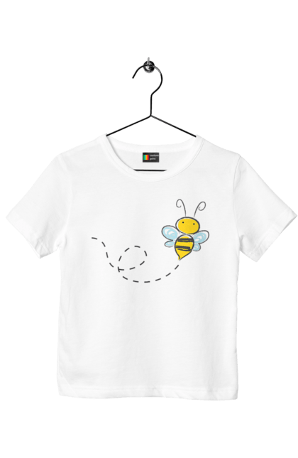 Футболка дитяча з принтом "Бджілка метелик". Бджілка, дитяча, дівчинка, метелик, футболка. CustomPrint.market