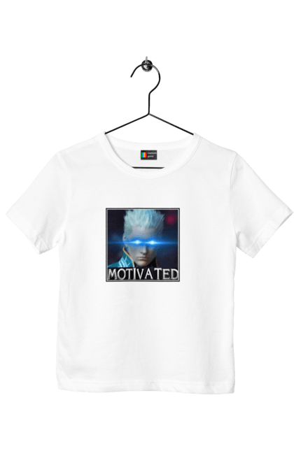 Футболка дитяча з принтом "Вергілій MOTIVATED". Devil may cry, dmc, vergil, вергілій, игра, мотивация. ART принт на футболках