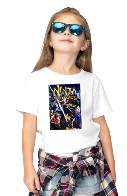 Футболка дитяча з принтом "Манускрипт ніндзя (Ninja Scroll)". Аніме, драма, манускрипт ніндзя, самурай, фільм. futbolka.stylus.ua