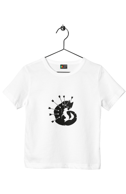 Футболка дитяча з принтом "Лисиця". Звірі, лисиця, стріли, тварини. CustomPrint.market