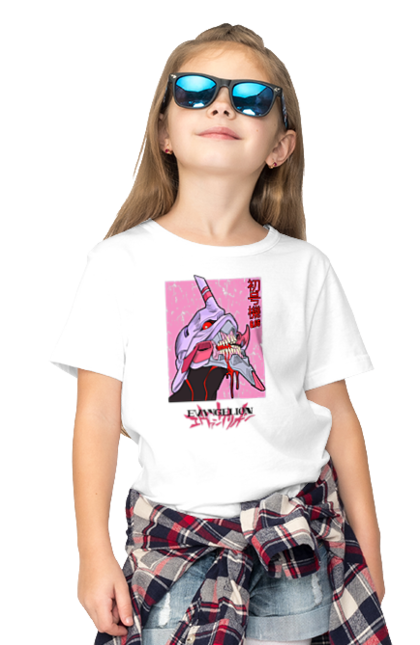 Футболка дитяча з принтом "Євангеліон". Neon genesis evangelion, nerv, аніме, єва, євангеліон, манга, серіал. CustomPrint.market