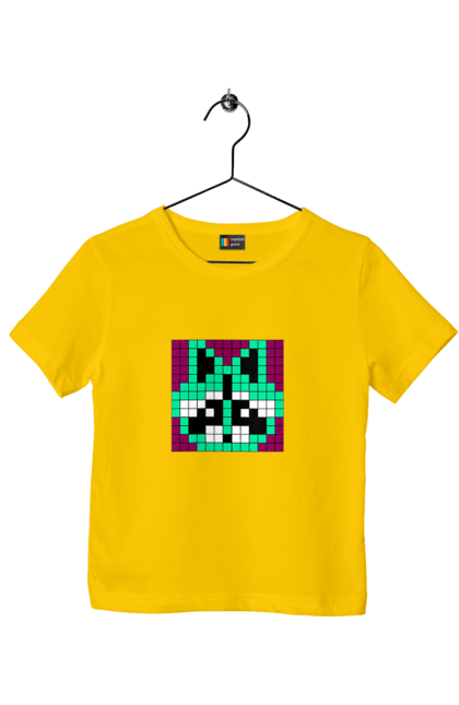 Футболка дитяча з принтом "Pixel Raccoon". Детское, енот, животное, мозайка, пиксель. futbolka.stylus.ua