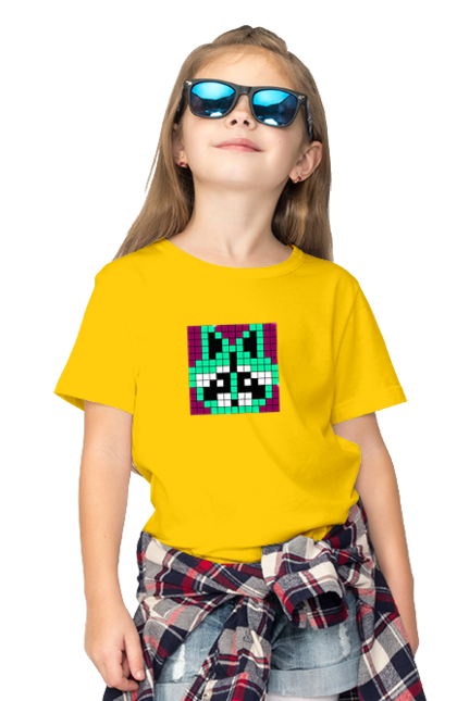 Футболка дитяча з принтом "Pixel Raccoon". Детское, енот, животное, мозайка, пиксель. futbolka.stylus.ua